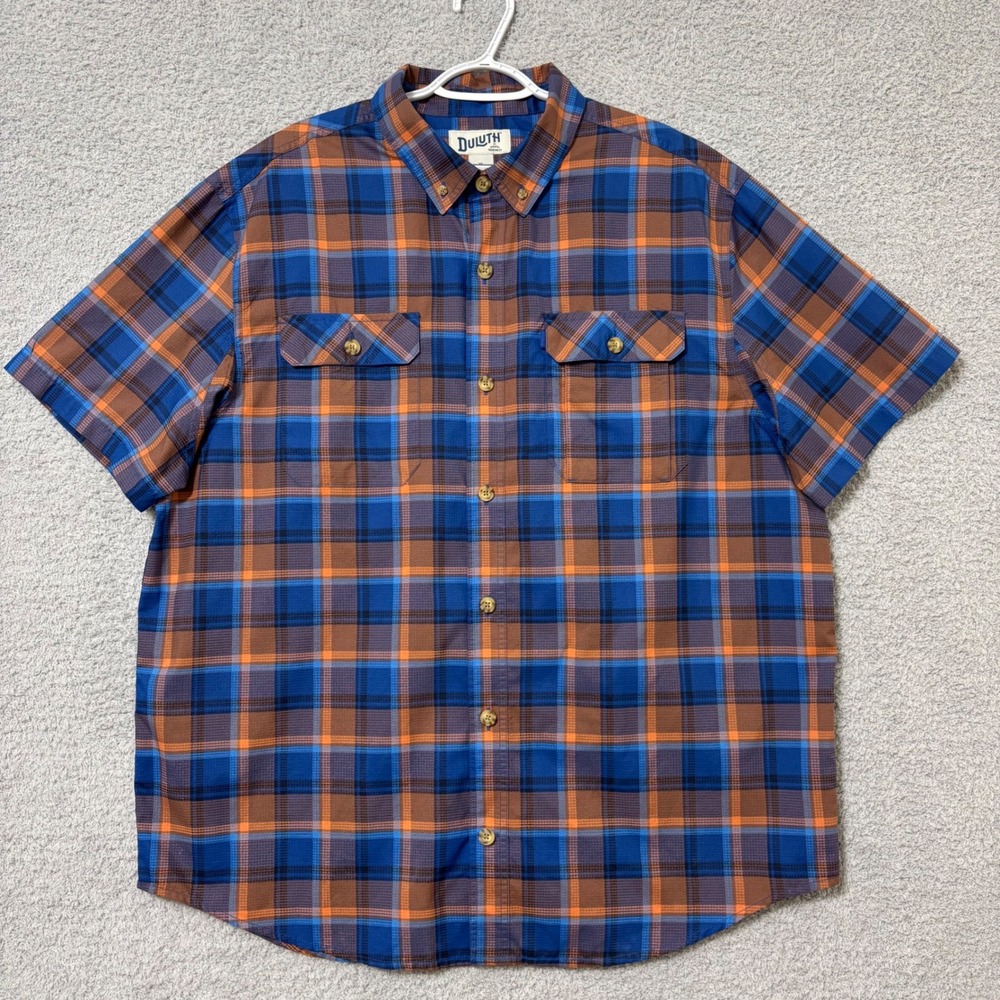 Duluth Trading Co Plaid Utility Button Shirt XL‎ Relaxed Fit Outdoor Workwear
